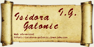 Isidora Galonić vizit kartica